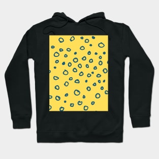 Abstract yellow and blue bubble pattern Hoodie